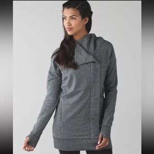 Lululemon Wrap Up Jacket Women’s SZ 4 Gray Heathered Speckled Hooded Zip Up
